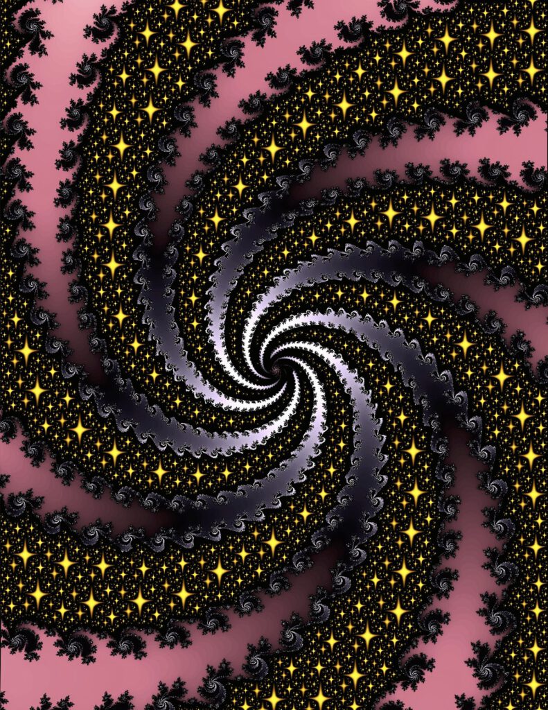 Fraktale Spirale mit Sternen